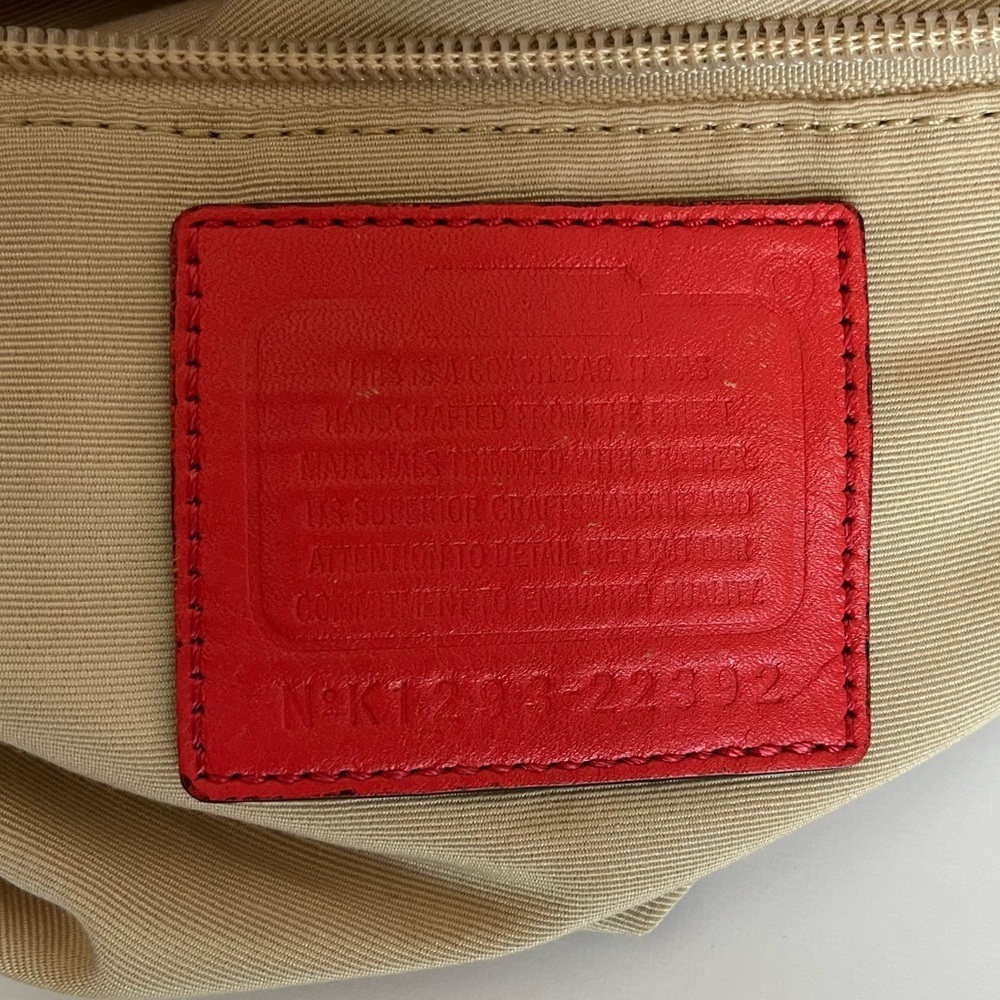 COACH Legacy Signature Courtney Hobo Bag Khaki Coral - Picture 11 of 12